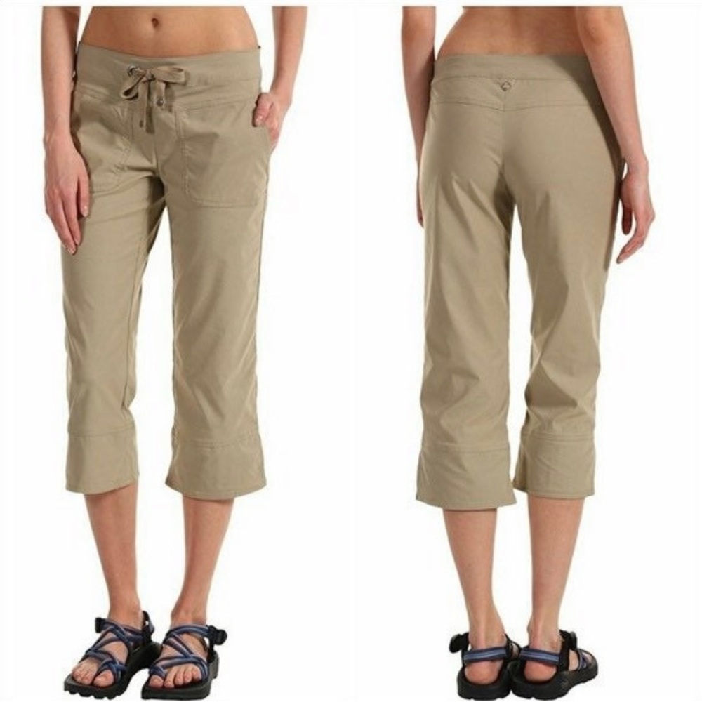 Prana Tan Capris Relaxed Fit Drawstring Waist